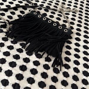 Elegant Black Fringe Crossbody Bag